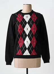 Pull col rond manches longues noir NATHAEL femme
