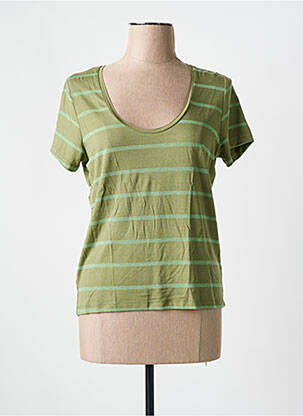 T-shirt stretch manches courtes vert LES P'TITES BOMBES femme