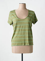 T-shirt stretch manches courtes vert LES P'TITES BOMBES femme