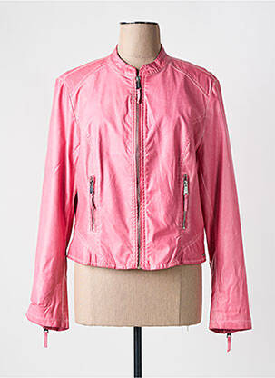 Veste simili cuir poches rose RINO & PELLE femme