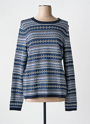 Pull maille souple et aérée manches longues bleu ESPRIT femme