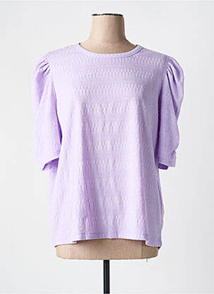 Top stretch manches courtes violet ESQUALO femme