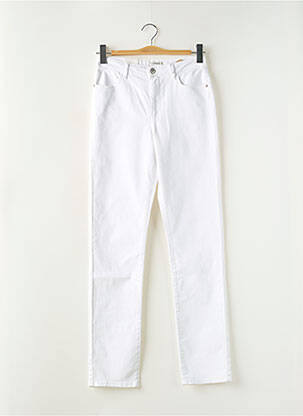 Pantalon slim tissage popeline taille normale blanc KANOPE femme