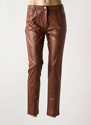Pantalon slim stretch taille normale marron EVA KAYAN femme