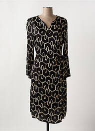 Robe mi-longue manches longues manches longues noir SIGNE NATURE femme