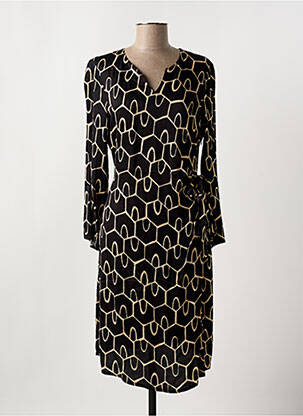 Robe mi-longue manches longues manches longues noir SIGNE NATURE femme
