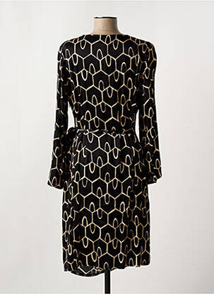 Robe mi-longue manches longues manches longues noir SIGNE NATURE femme