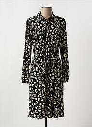 Robe mi-longue manches longues manches longues noir ESQUALO femme