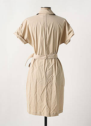 Robe mi-longue manches courtes manches courtes beige EVA KAYAN femme