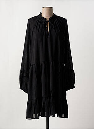 Robe mi-longue coupe évasée manches longues noir MOLLY BRACKEN femme