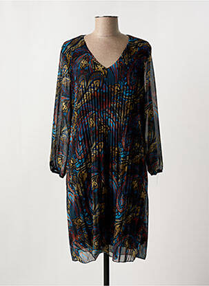 Robe courte manches longues manches longues noir SIGNE NATURE femme