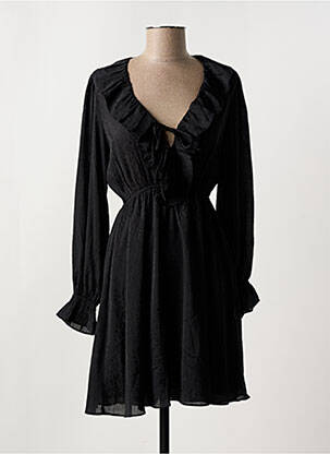 Robe courte coupe fluide manches longues noir MOLLY BRACKEN femme