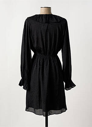 Robe courte coupe fluide manches longues noir MOLLY BRACKEN femme