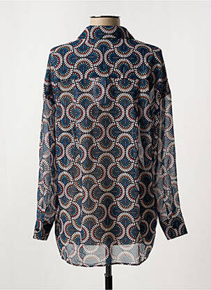 Chemisier tissage crêpe manches longues bleu MOLLY BRACKEN femme