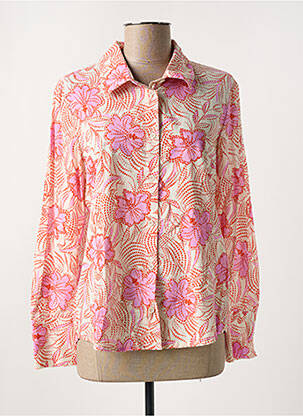 Chemisier imprimé fleurs manches longues rose KANOPE femme