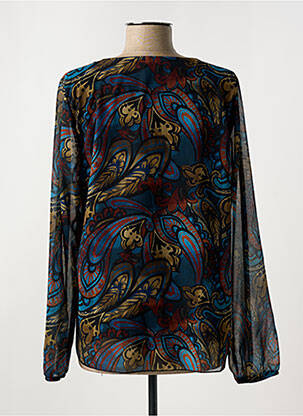 Blouse légère et transparente manches longues noir SIGNE NATURE femme