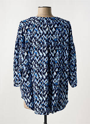 Blouse tissage popeline manches 3/4 bleu MOLLY BRACKEN femme