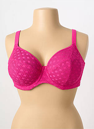 Haut de maillot de bain bretelles élastiquées rose ELOMI femme