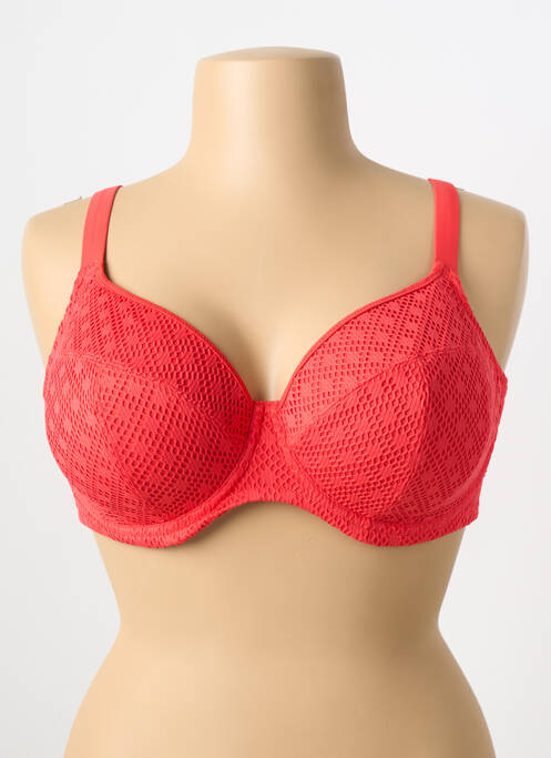 Haut de maillot de bain bretelles élastiquées orange ELOMI femme