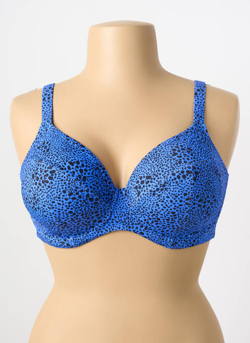Haut de maillot de bain bretelles élastiquées bleu ELOMI femme