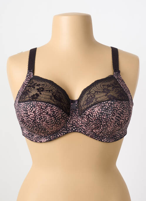 Soutien-gorge effet matière satinée haut soutien-gorge emboitant marron ELOMI femme