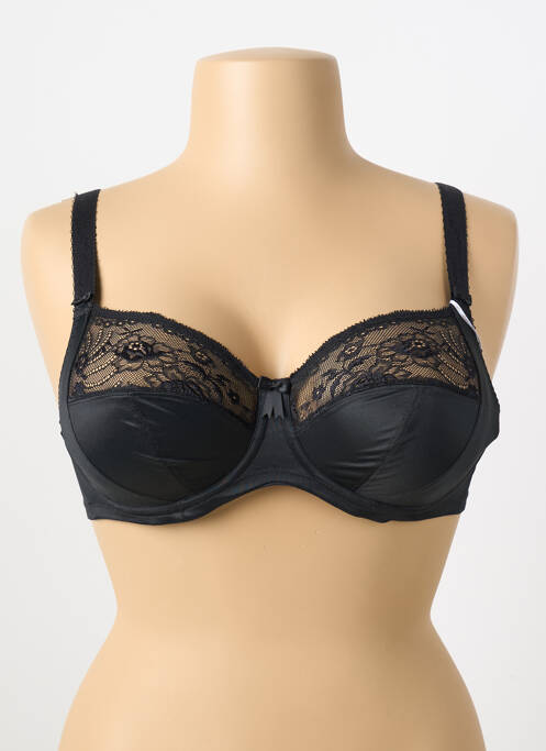 Soutien-gorge effet matière satinée haut soutien-gorge emboitant noir ELOMI femme