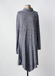 Robe mi-longue manches longues manches longues gris COLINE femme