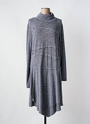 Robe mi-longue manches longues manches longues gris COLINE femme
