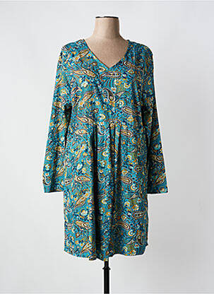 Robe courte manches longues manches longues bleu COLINE femme
