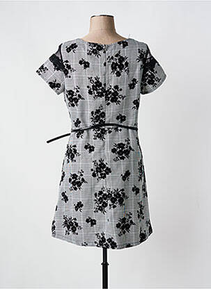 Robe courte fermeture zippée au dos manches courtes gris JUS D'ORANGE femme