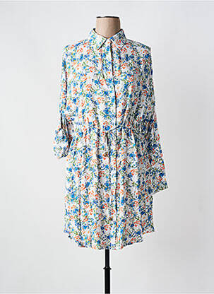 Robe courte manches longues manches longues bleu LUSA femme
