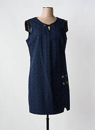 Robe courte fermeture zippée au dos manches courtes bleu JUS D'ORANGE femme