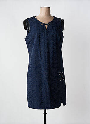Robe courte fermeture zippée au dos manches courtes bleu JUS D'ORANGE femme