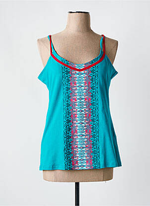 Top tissage jersey fines bretelles bleu COLINE femme
