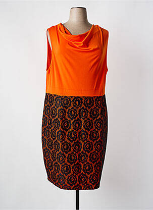 Robe mi-longue sans manche sans manche orange H-3 femme
