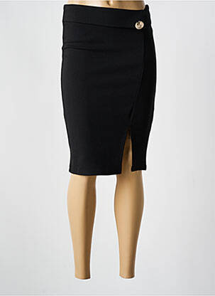 Jupe mi-longue coupe droite noir ESTHER.H femme