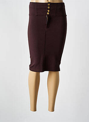Jupe mi-longue stretch marron GOLD SK femme