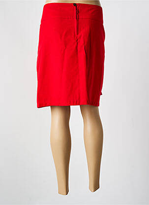 Jupe mi-longue fermeture zippée au dos rouge COLINE femme