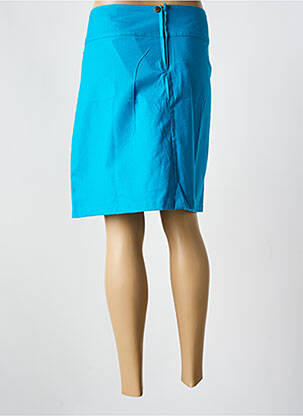 Jupe mi-longue fermeture zippée au dos bleu COLINE femme
