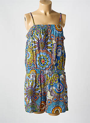 Combishort tissage popeline fines bretelles bleu COLINE femme