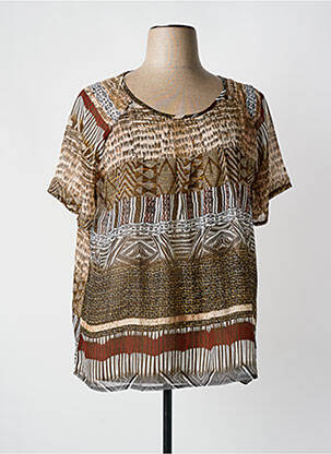 Blouse marron COLINE pour femme