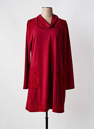 Robe mi-longue rouge COLINE pour femme