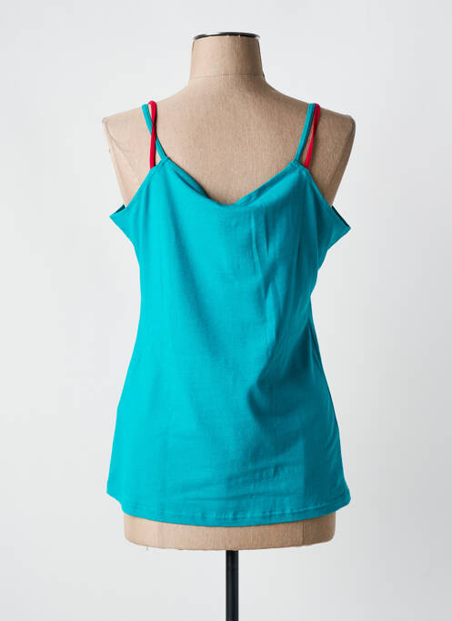 Top tissage jersey fines bretelles bleu COLINE femme