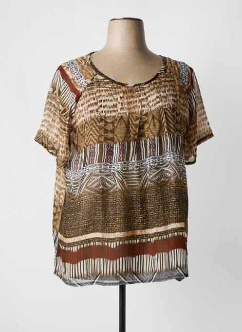 Blouse marron COLINE pour femme