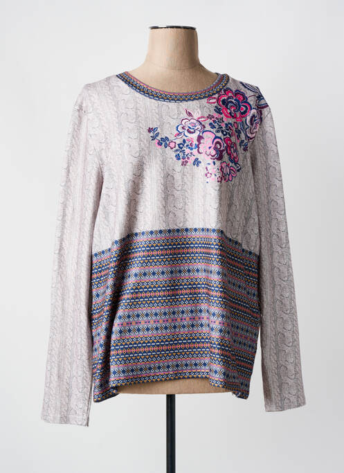 Pull tunique gris COLINE pour femme