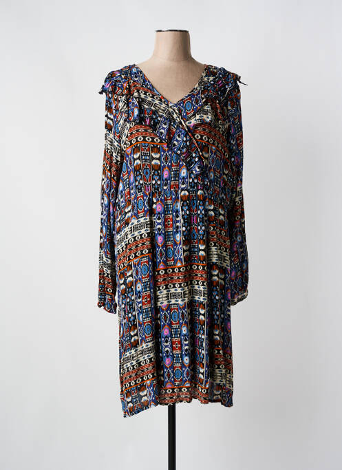 Robe mi-longue bleu COLINE pour femme