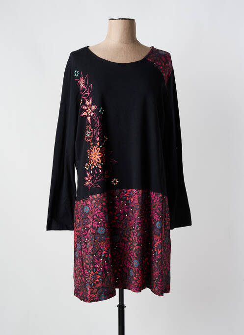 Robe mi-longue noir COLINE pour femme