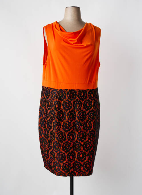 Robe mi-longue orange H-3 pour femme