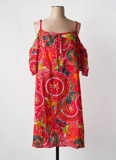 Robe mi-longue rouge COLINE femme