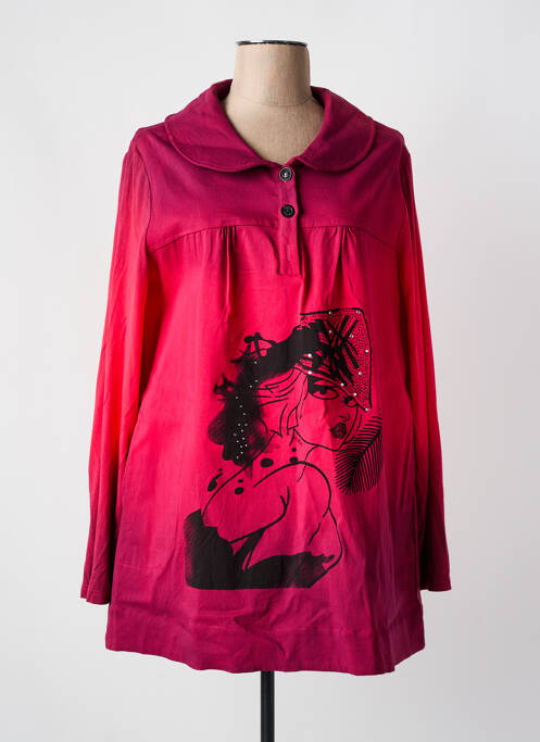 Tunique manches longues rouge POMME ROUGE pour femme